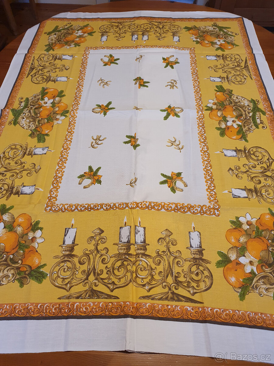 Staré retro vánoční ubrusy a prostírání - 8