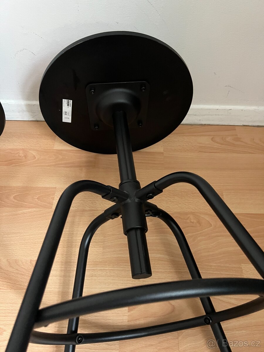 IKEA KULLABERG – 2× barová židle/stolička, černá - 8