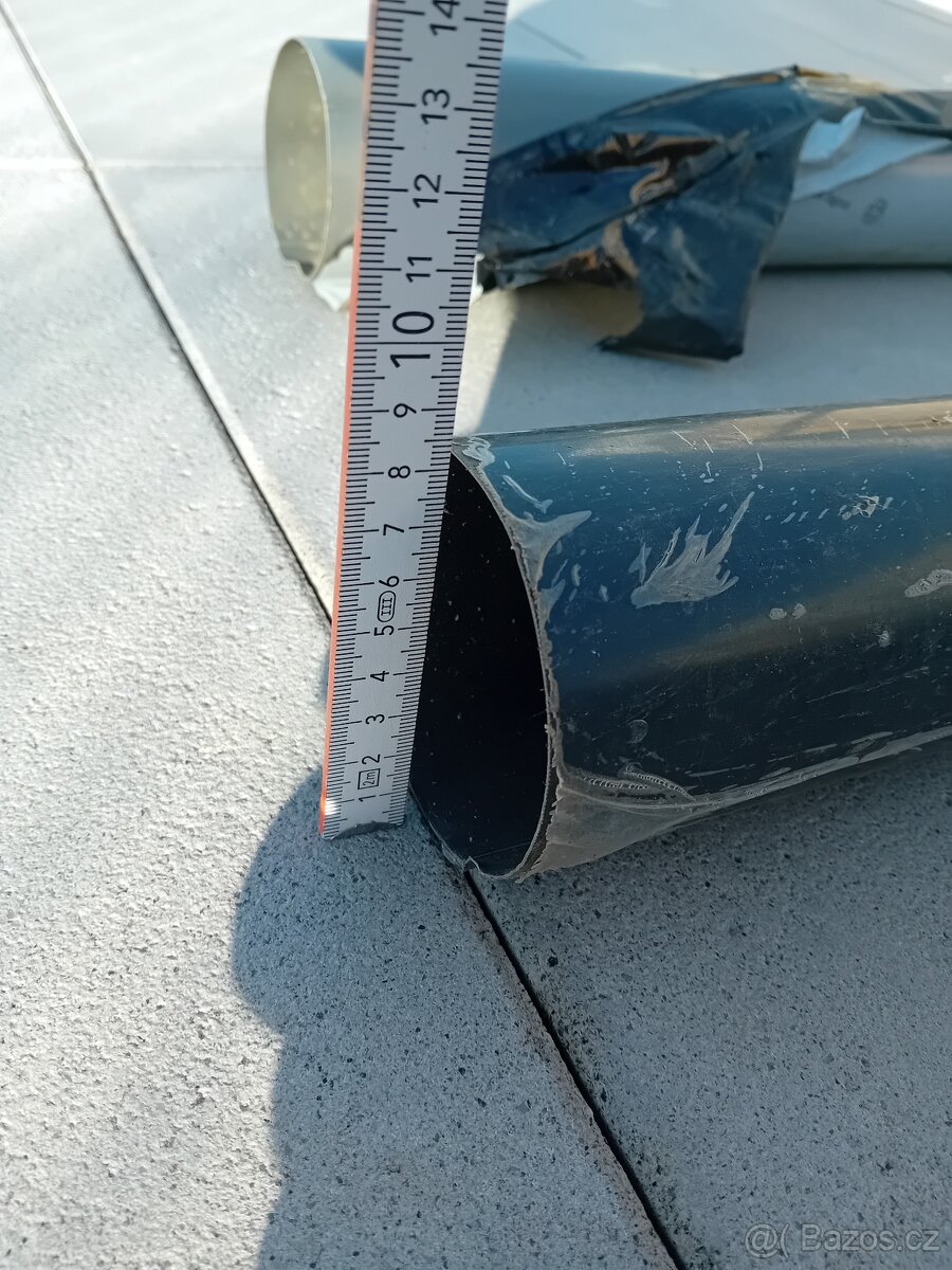 PREFA okapový svod DN 80+sběrná klapka-světle šedá - 8