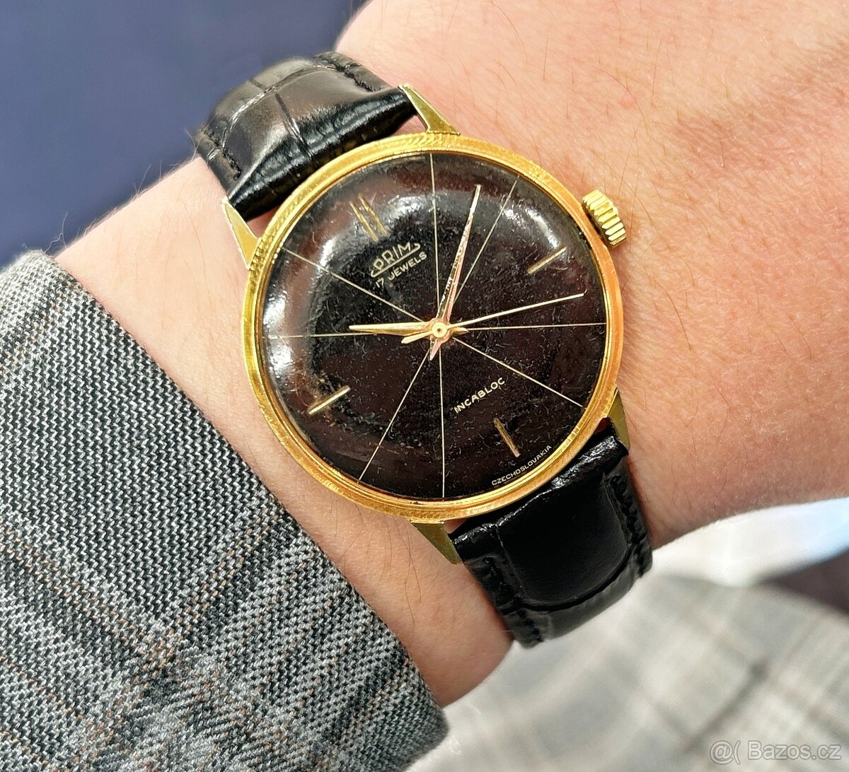 Československé mechanické vintage pánske hodinky PRIM Incabl - 8