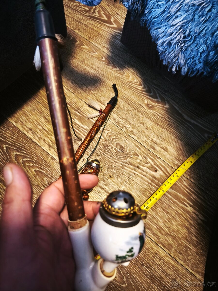 Staré dýmky s mysliveckým motivem. - 8