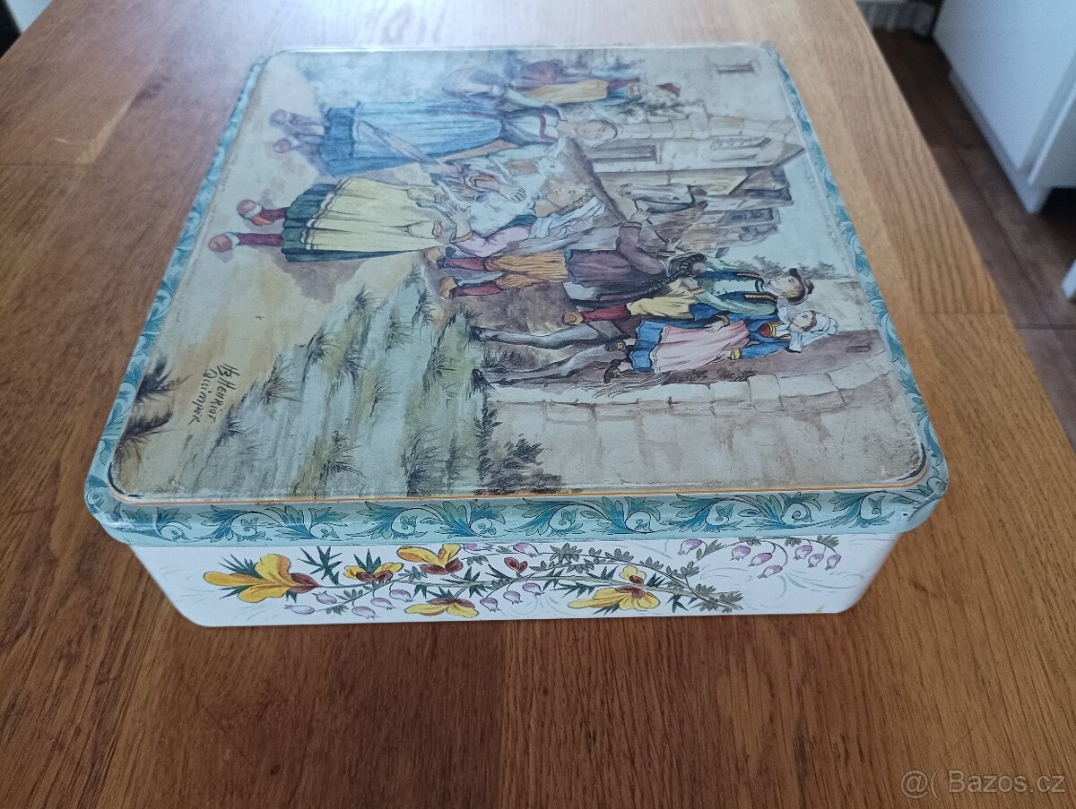 PLECHOVÁ KRABIČKA MASSILLY HB HENRIOT QUIMPER FRANCIE - 8