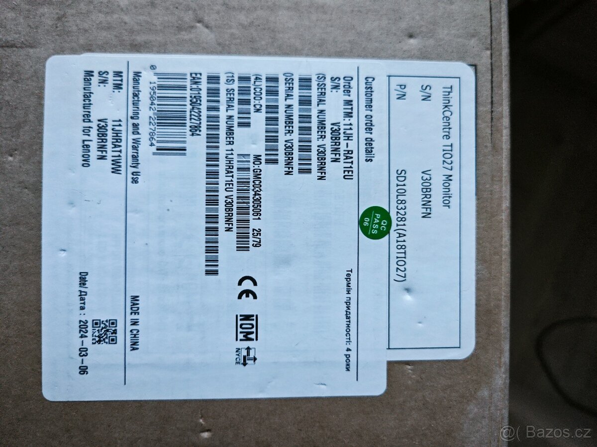 2K nový Monitor Lenovo ThinkCentre Tiny-In-One 27 - 8