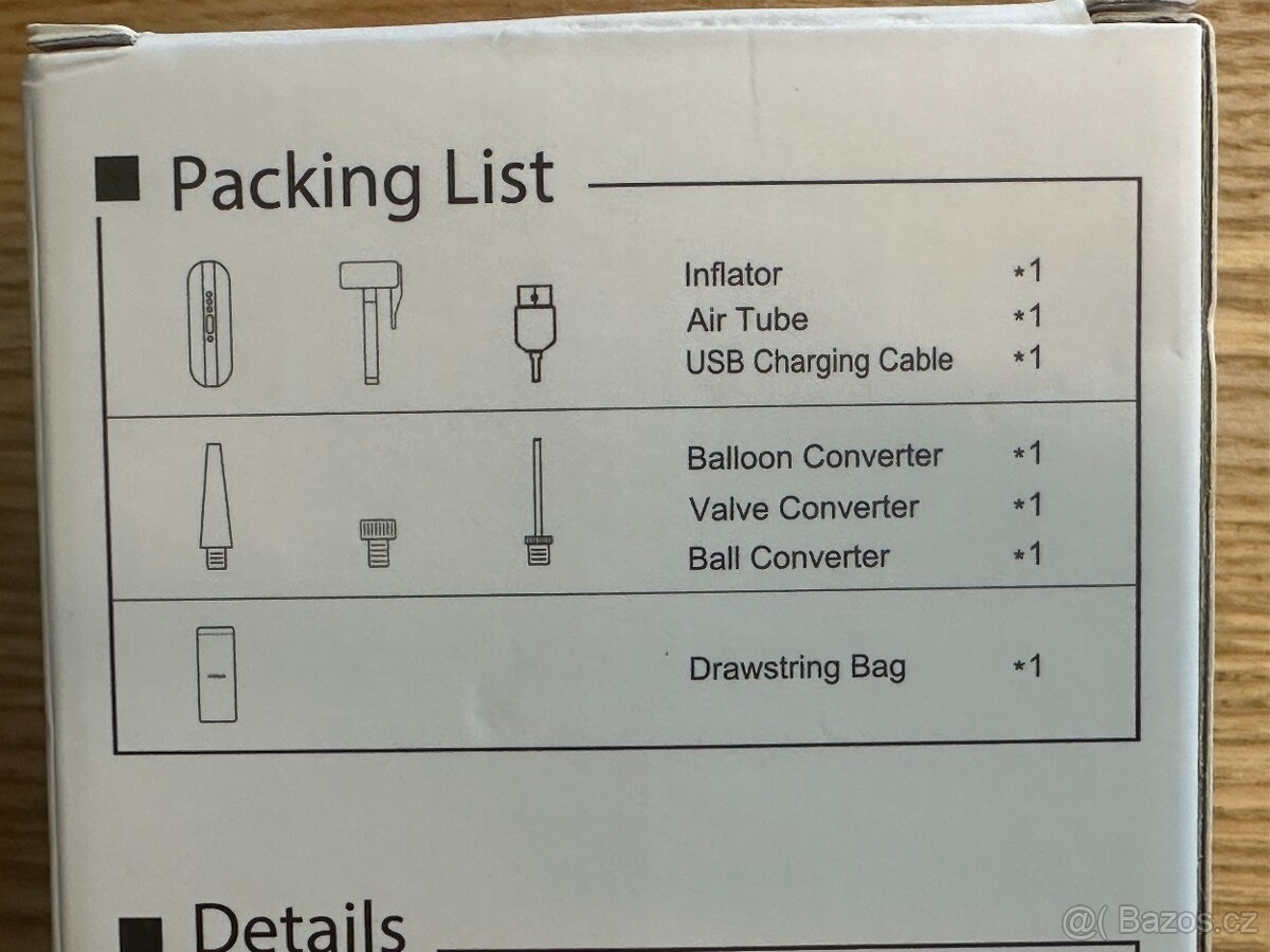 Cycplus A3 elektrická pumpička nabíjecí kompresor, NOVÝ - 8