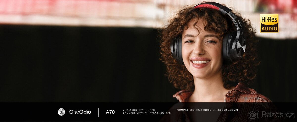 Bezdrátová Bluetooth sluchátka OneOdio A70 Hi-Res 72h černá - 8