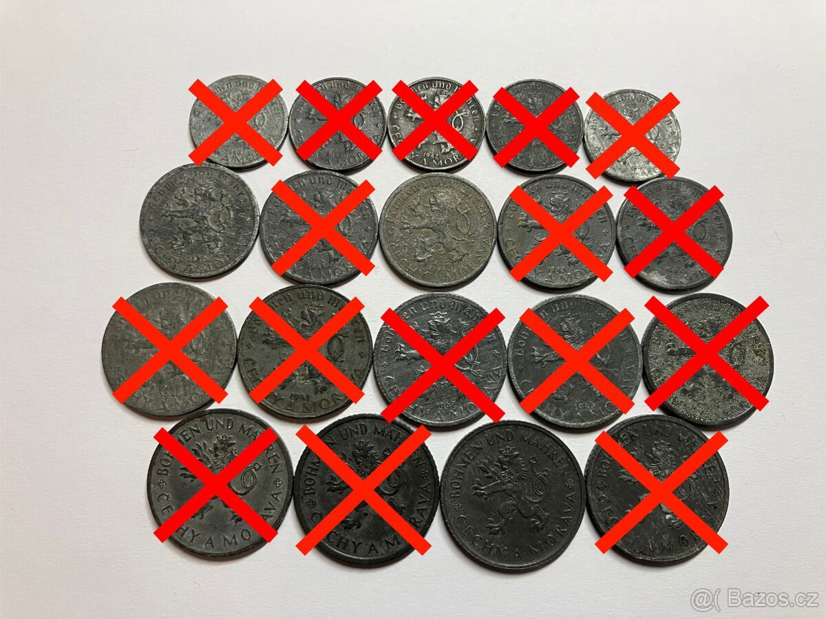 Slovenský Štát a Protektorát Čechy Morava obehové mince - 8