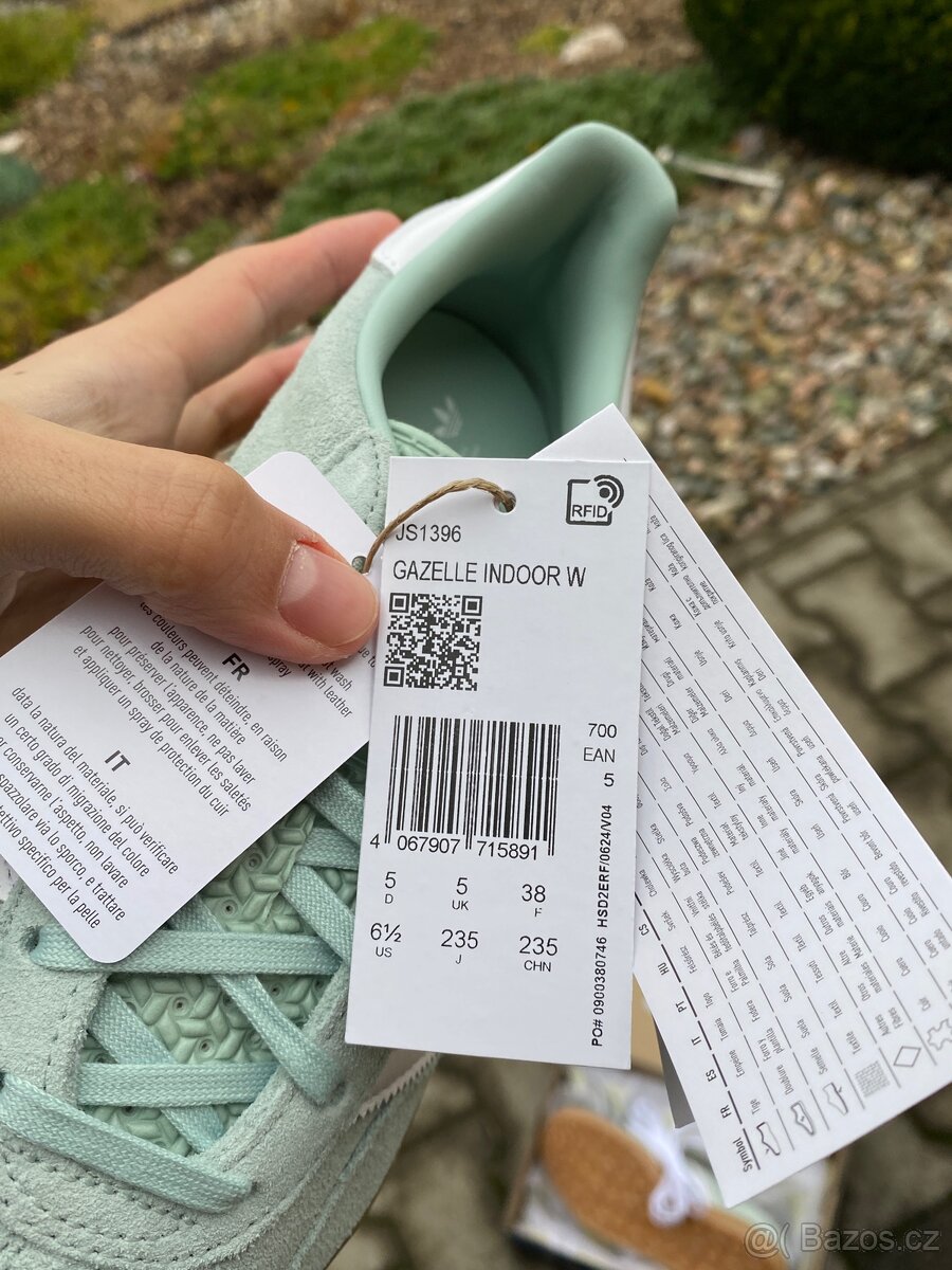 💚 Adidas Gazelle Indoor Ash Green - 8
