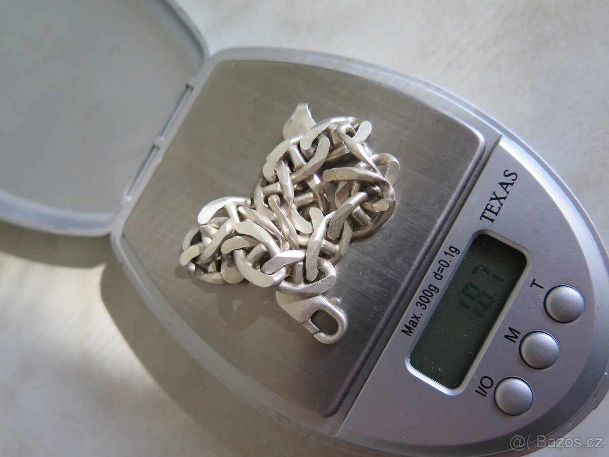 Masivní pánský řetízek a náramek - stříbro 925 - 8