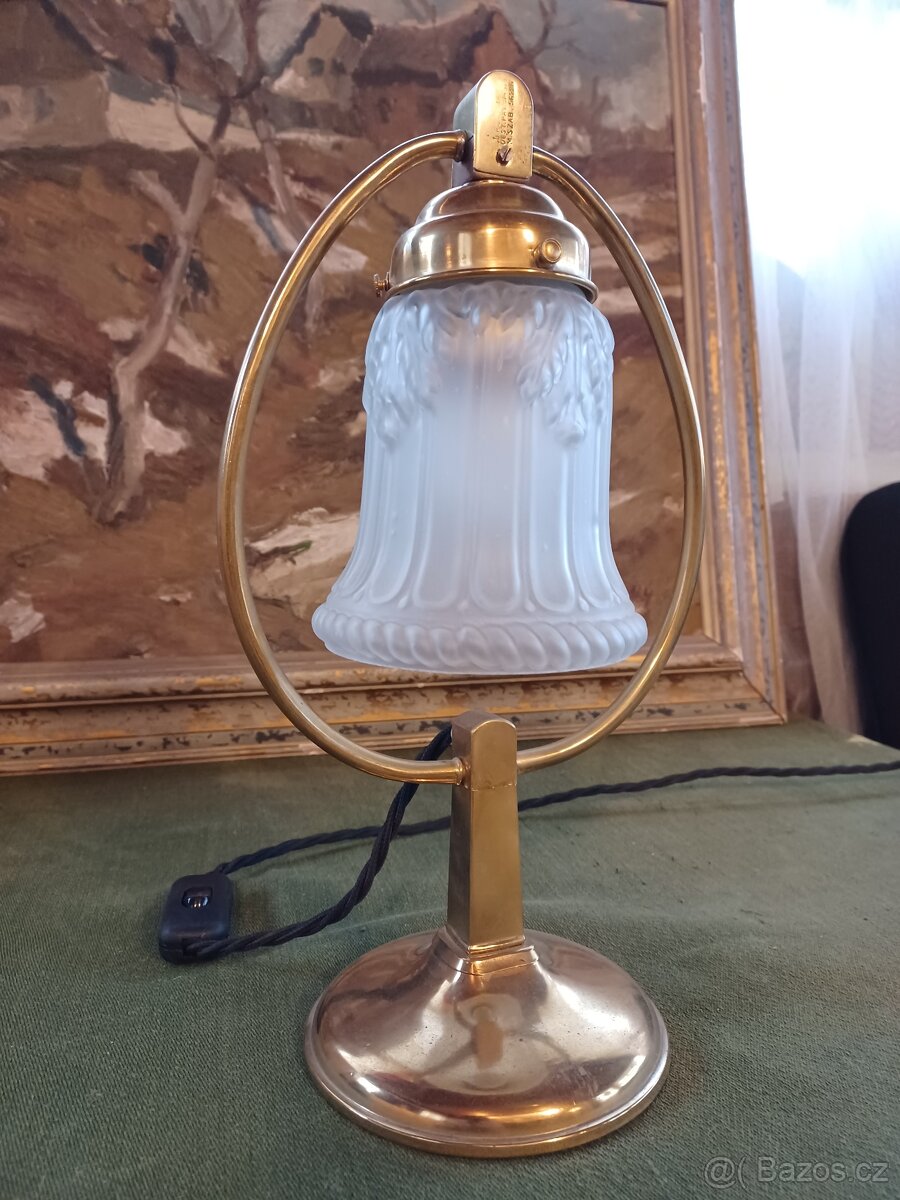 Mosazná lampička na stůl i stěnu - 8