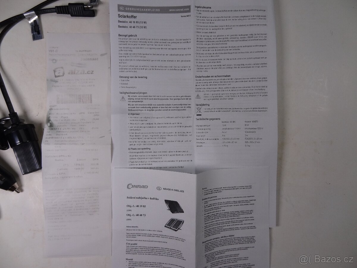 Solární nabíječka autobaterií v kufru. CONRAD - 8