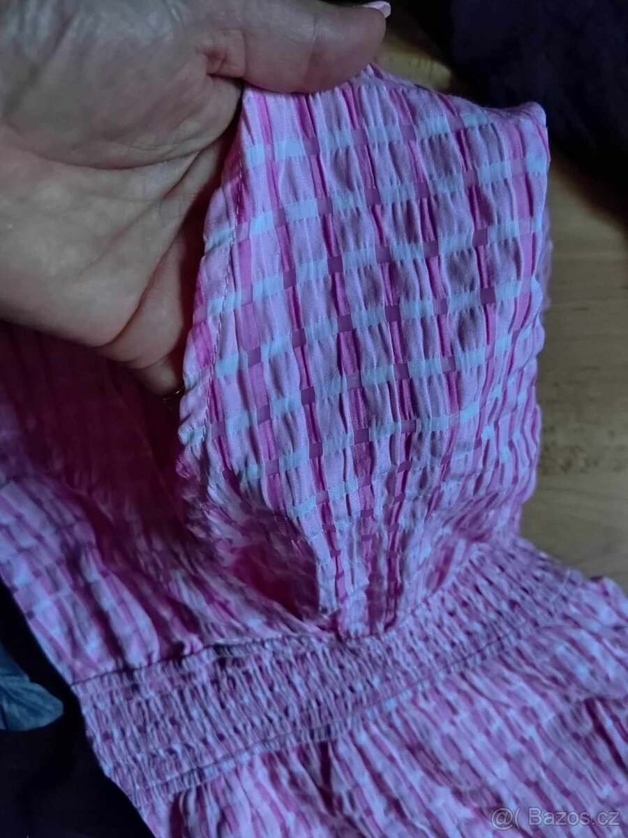 Letní růžové saty L /XL - 8