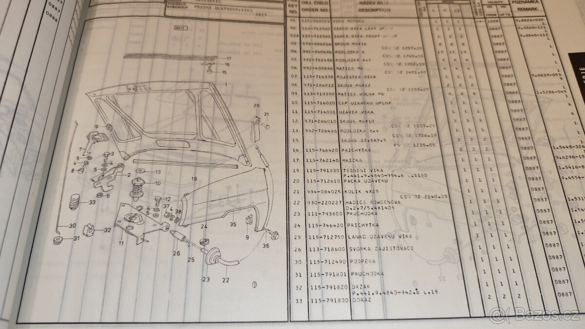 Škoda FAVORIT 115 135 136 -- seznam náhradních dílů - 8