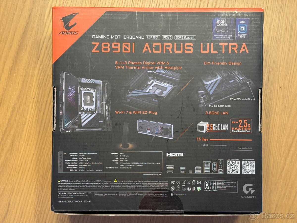 Gigabyte Z890I AORUS Ultra - ITX, LGA1851, nová + záruka - 8