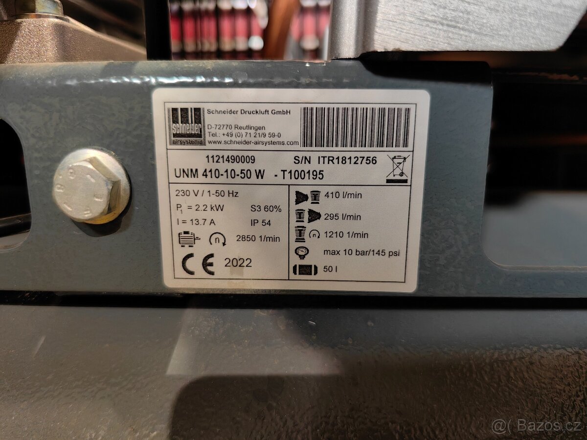 Schneider UNM 410-10-50 W kompresor pojízdný 10 bar - 8