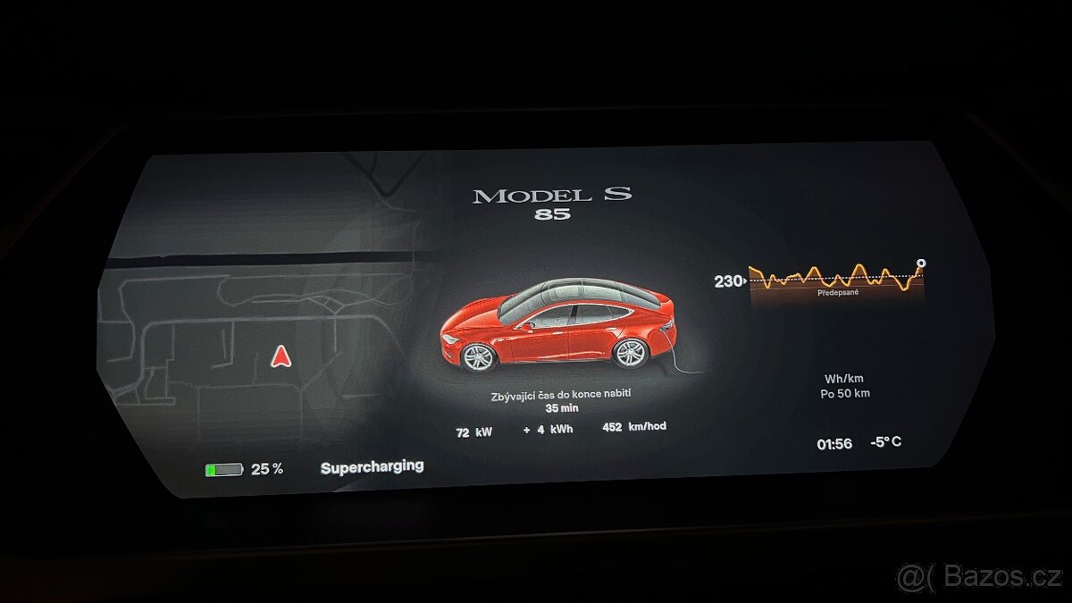 Tesla Model S85 El.Panorama Kuze Vzd.podvozek barva RedMult - 8