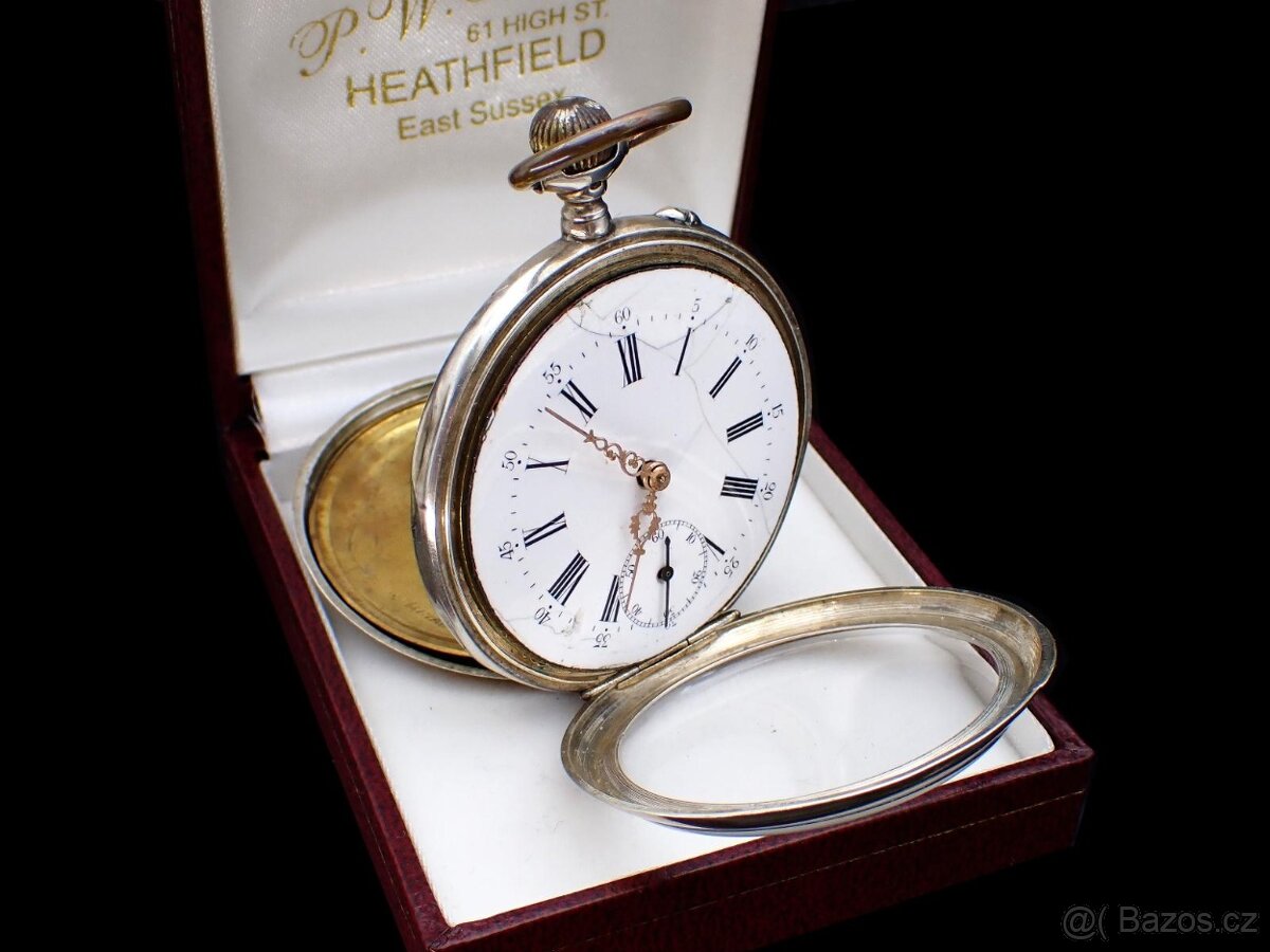 Švýcarské stříbrné kapesní hodinky - 8