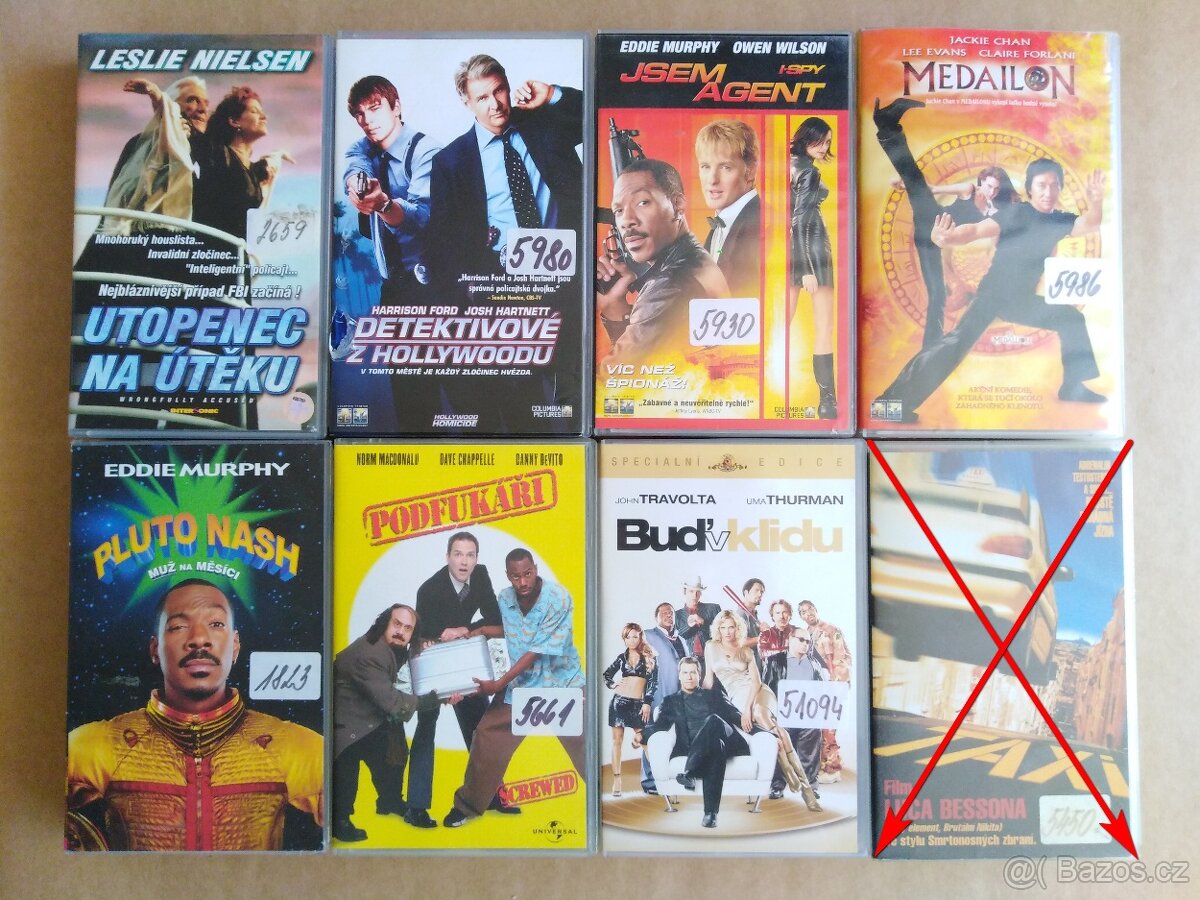 VHS kazety s bývalé videopůjčovny - 1 kus=50Kč - 8