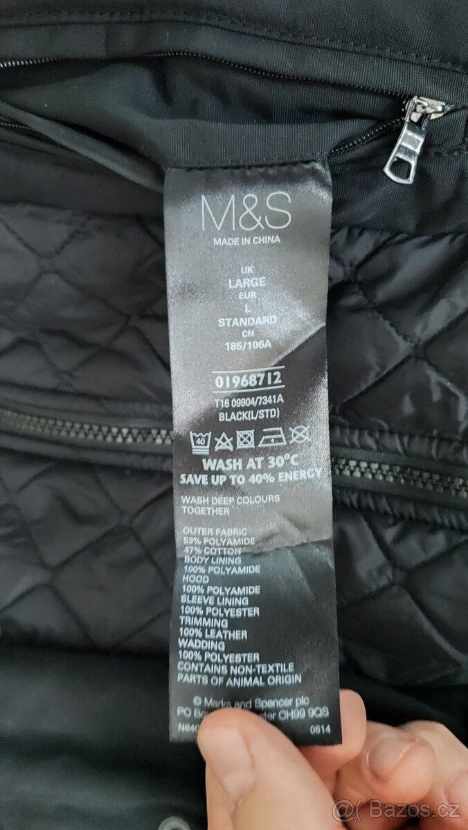 Pánský kabát / bunda Marks & Spencer - Autograph - vel. L - 8