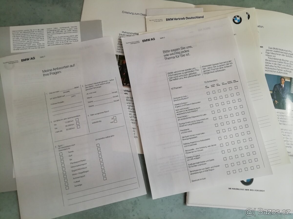 BMW E34 535i , E32 - Service Card - 8