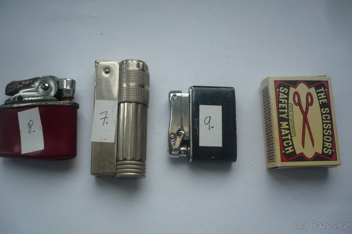 sbírka starých benzínových zapalovačů č.1 - 8