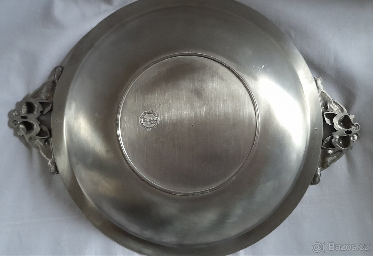 Nádherný cínový talíř s vánočním motivem - 8