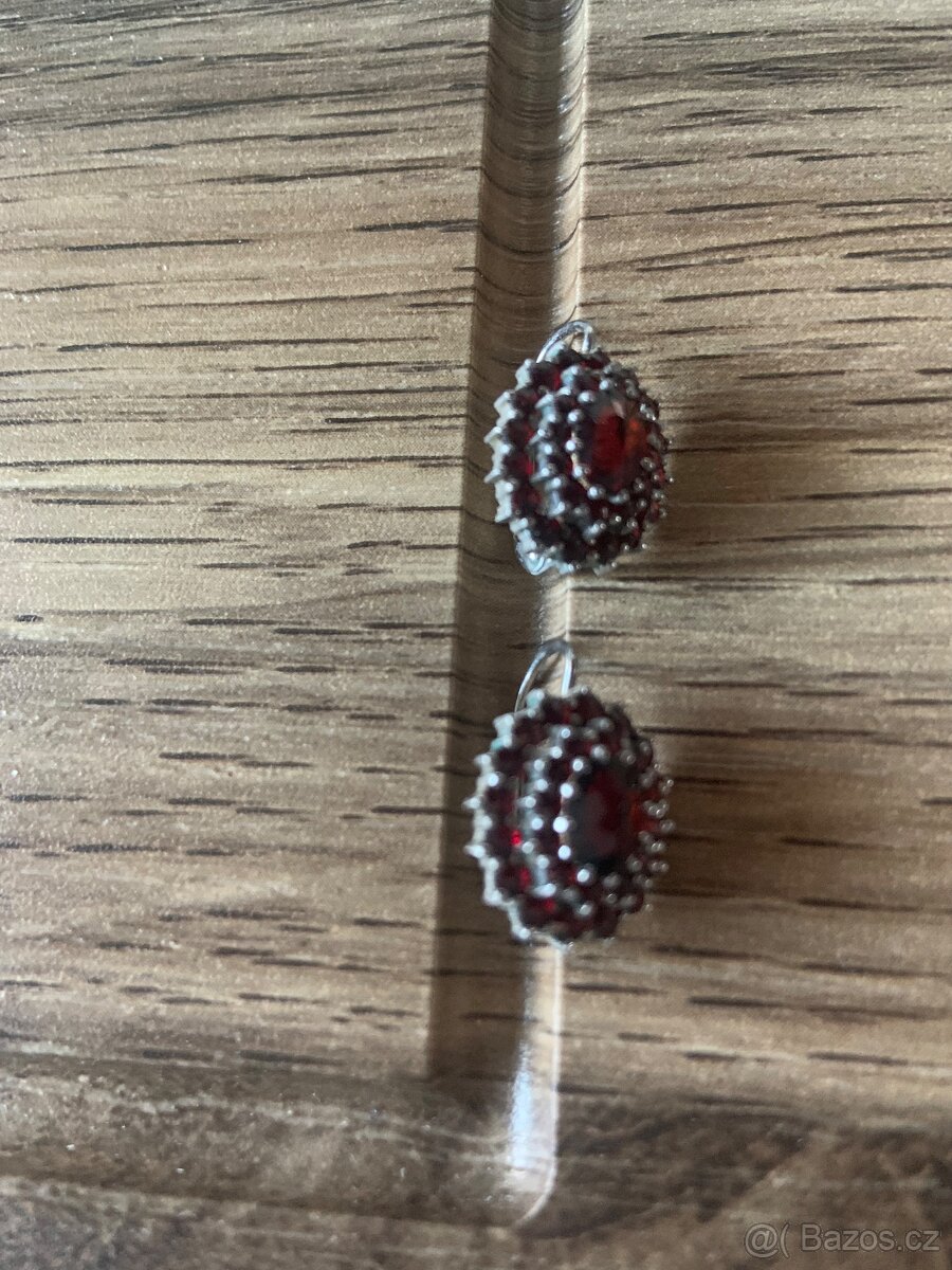 NOVÉ náušnice s českým granátem - 8