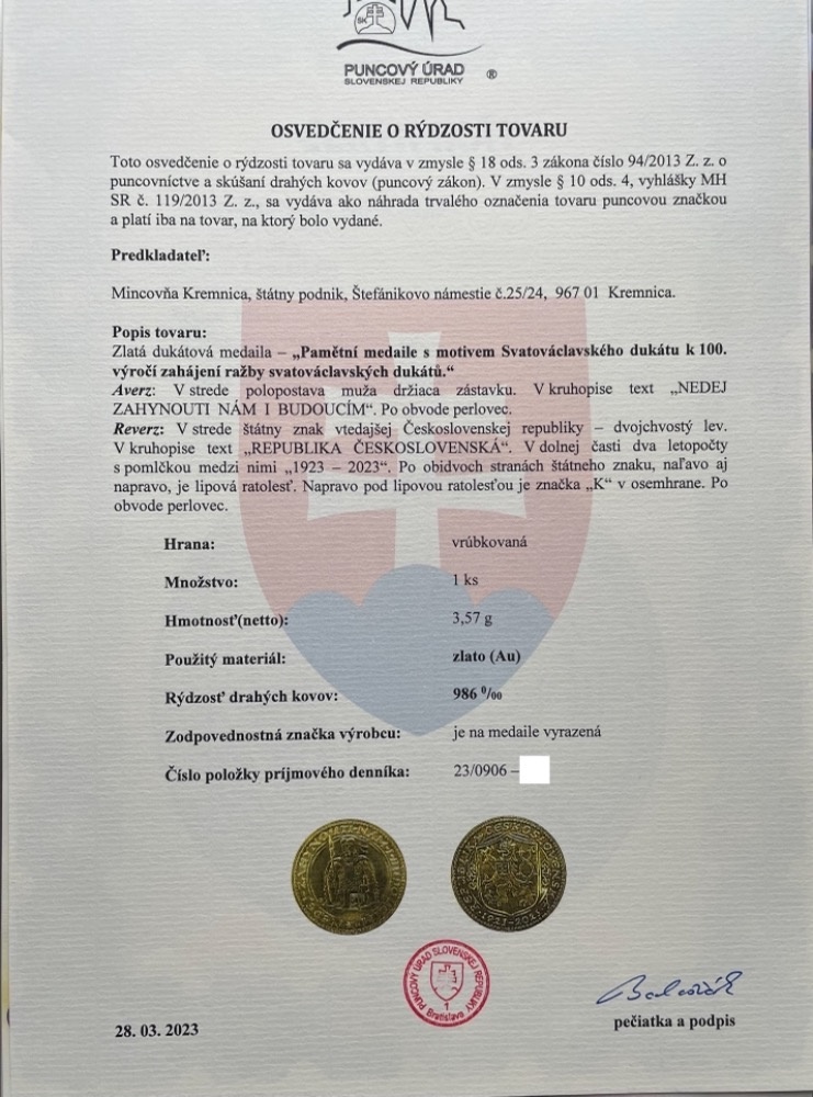 Sada svatováclavských dukátů 1923-2023-pouze 100ks - 8