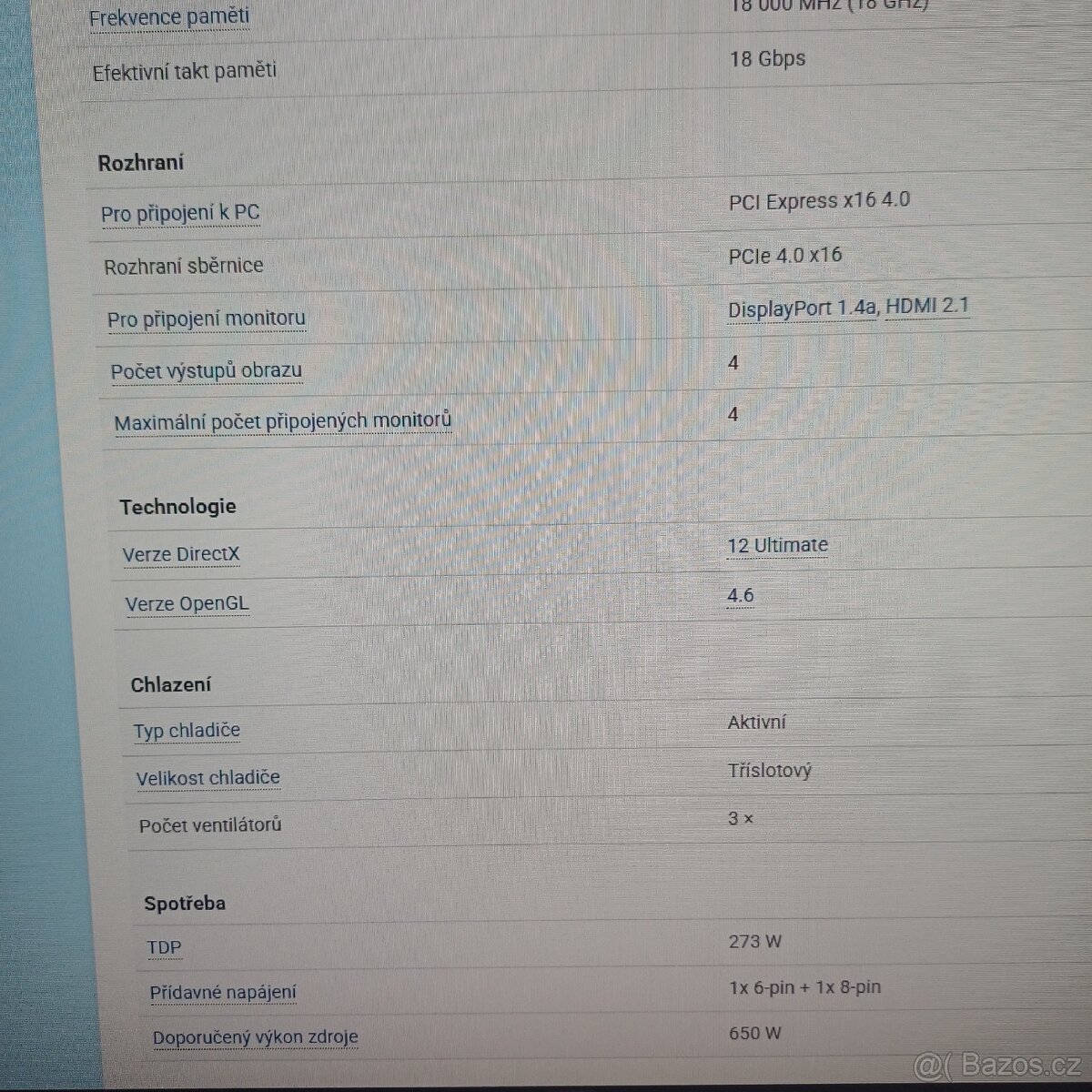 Prodám Radeon RX 6750 XT OC 12GB - 8