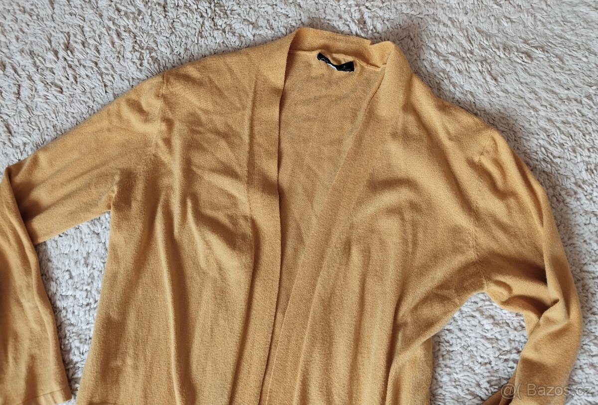 Dámský delší kardigan, hořčicová, vel. L/XL (40/42) - 8