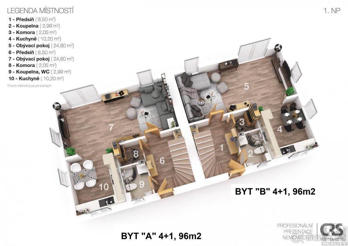 Novostavba dvojdomu 2x 4+1+zahrada v lokalitě Choťánky u Po - 8