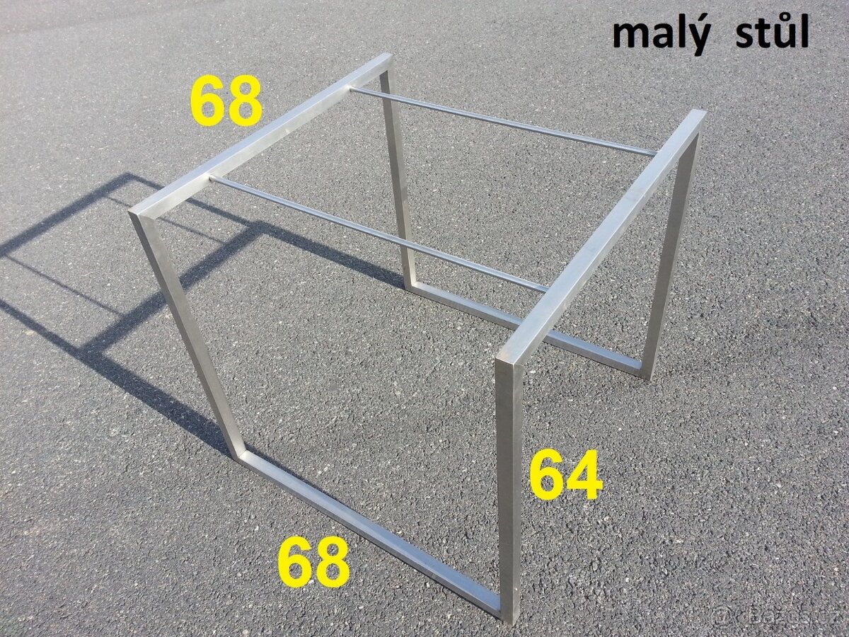 sada 3x designový nerez stůl bez desky - 8