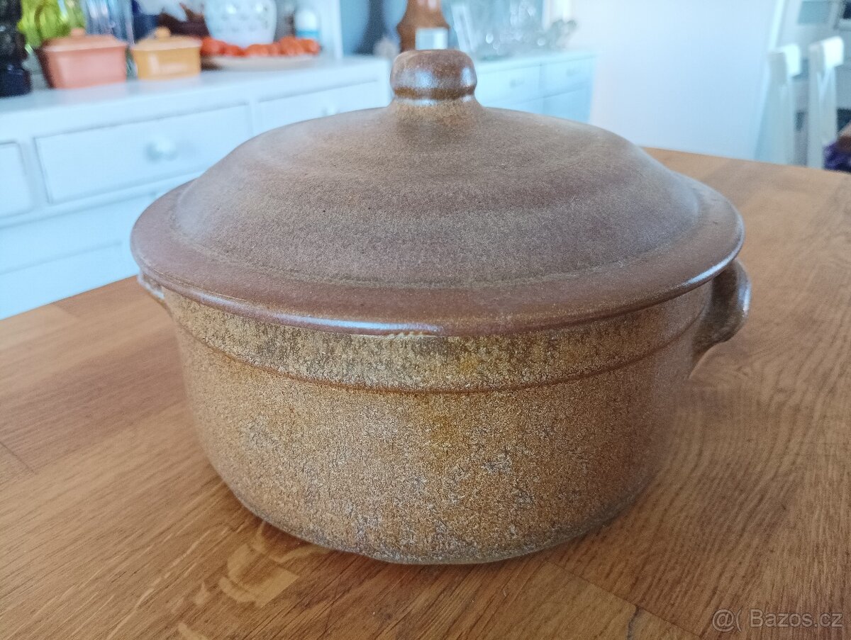VINTAGE KAMENINOVÝ HRNEC GRÉS & POTIERS DIGOIN Z FRANCIE - 8