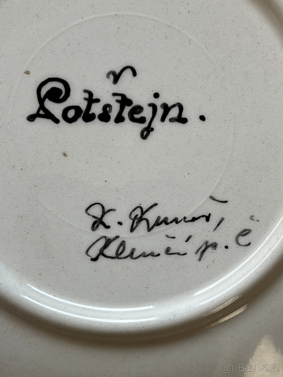 Kameninový závěsný talíř 19 cm, K. Kuneš Klenčí - 8