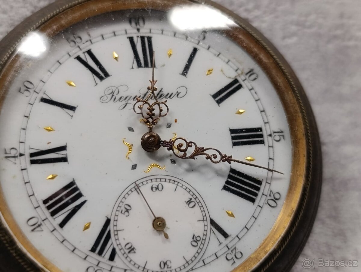 Pánské velmi staré kapesní hodinky REGULATEUR, 67mm, 200g - 8