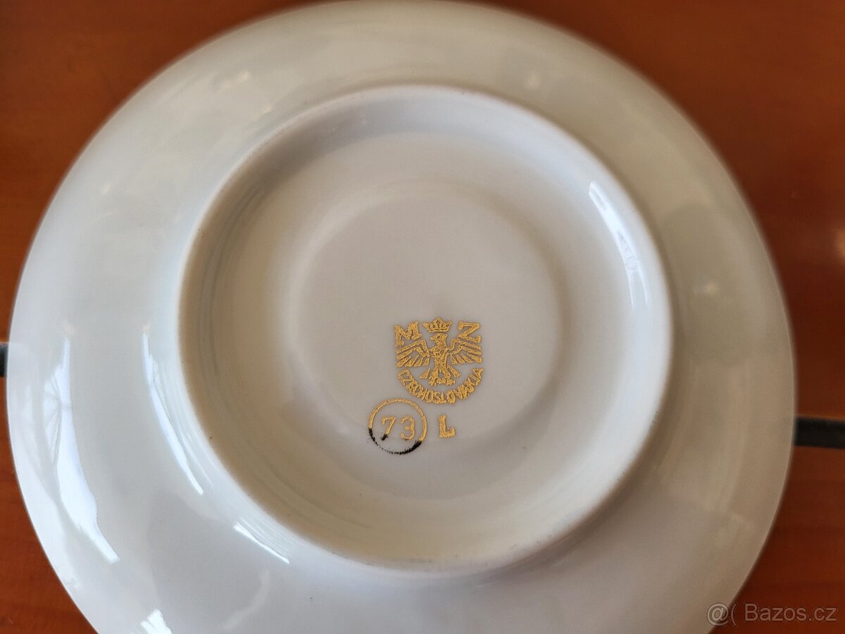 SOUPRAVA KÁVOVÁ STAROŽITNÁ MODRO-ZLATÁ KRÁSNÁ - 8