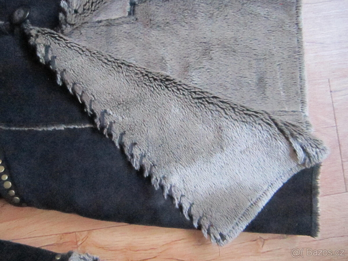 Kabát / kožich z umělé kožešiny, vel. M/L, délka 102 cm - 8