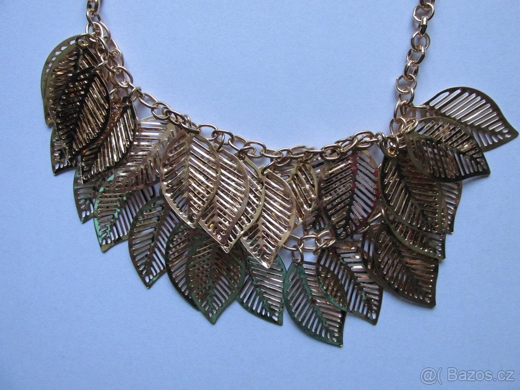 Náhrdelník se zlatými listy - 8