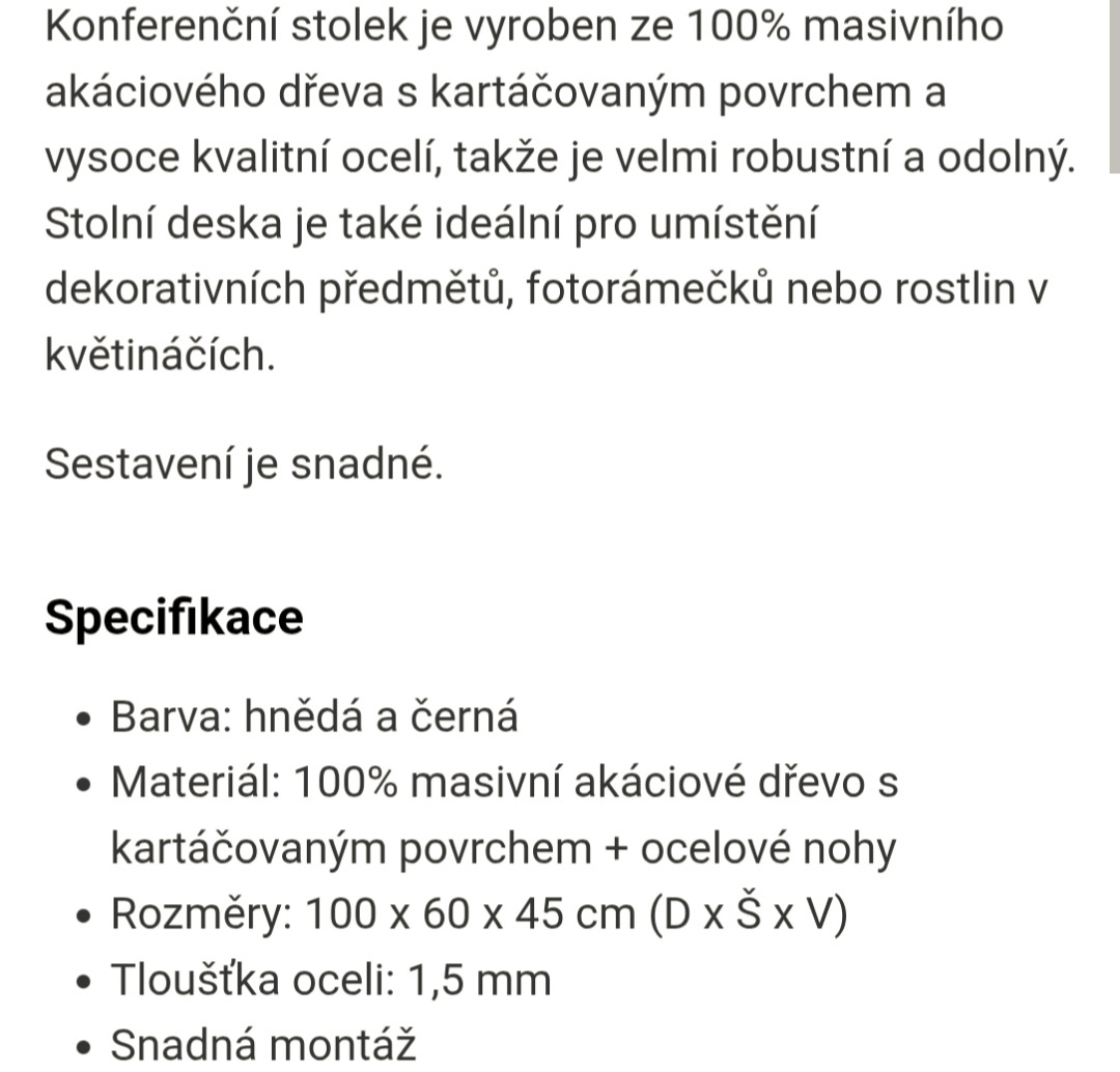 TV stolek - akácie masiv - 8