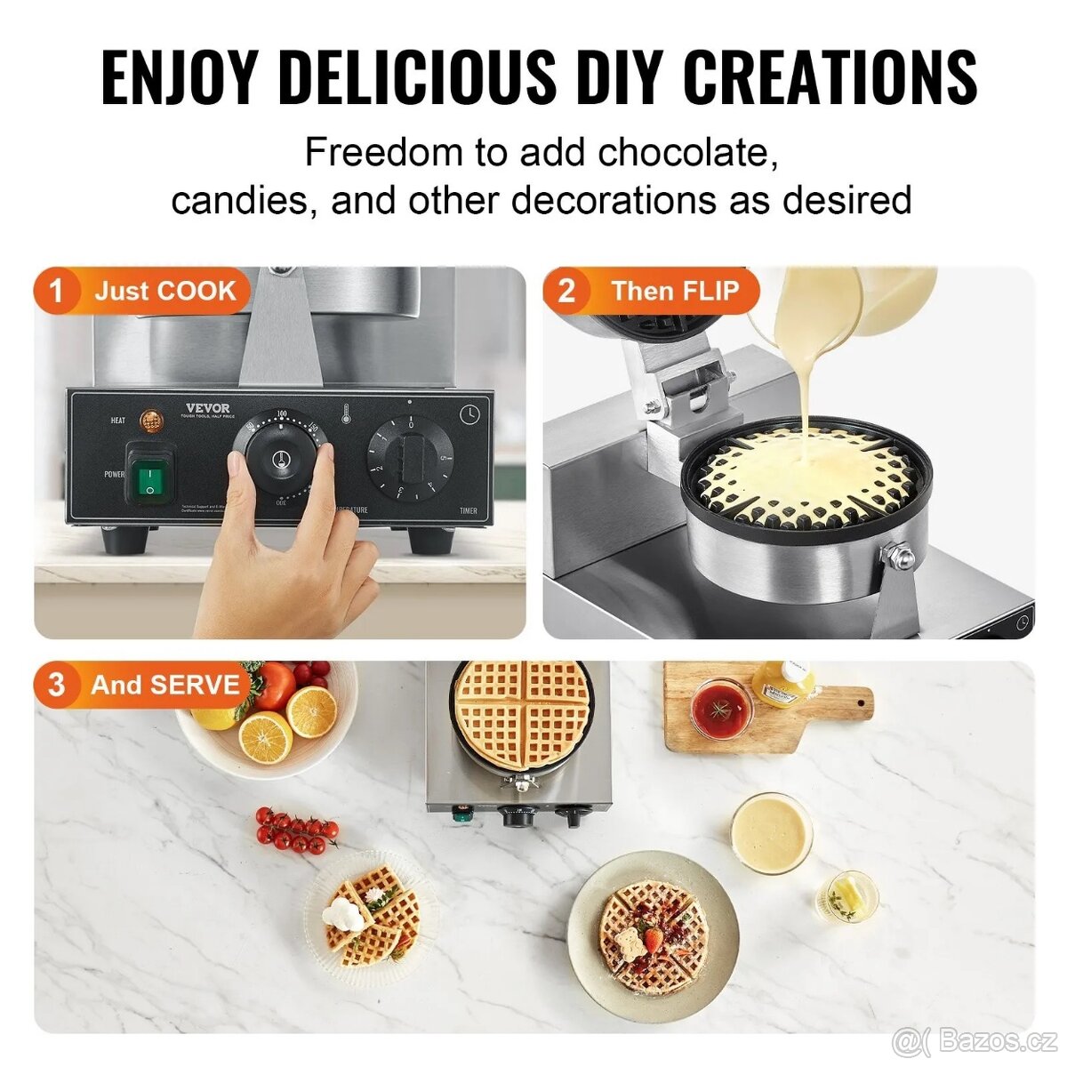 Komerční vaflovač na 4 vějířové vafle - 8