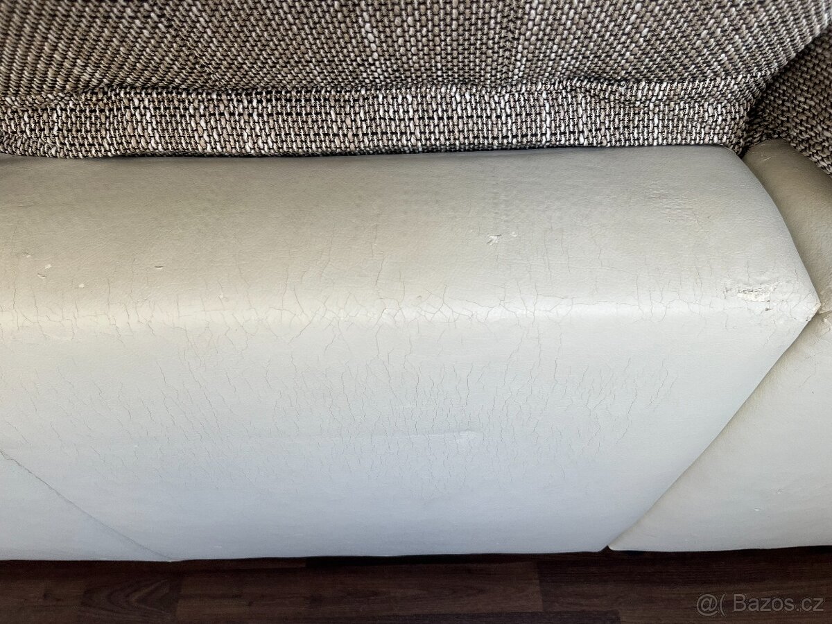 velka sedací souprava bila, velka sedačka - 8