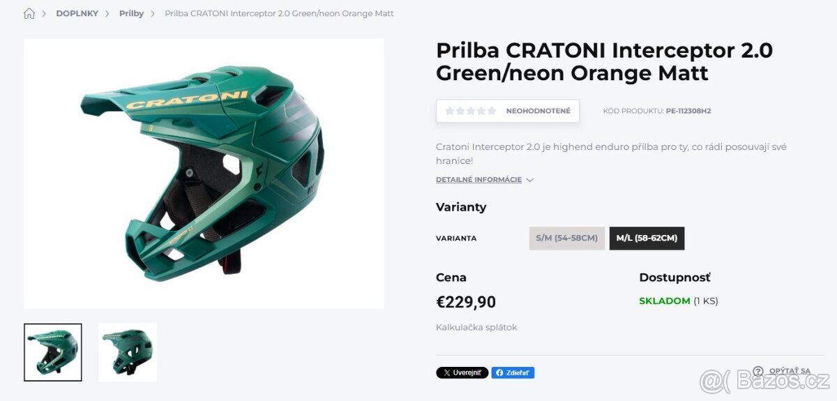 CRATONI INTERCEPTOR 2.0 fullface helma integrála, nová - 8