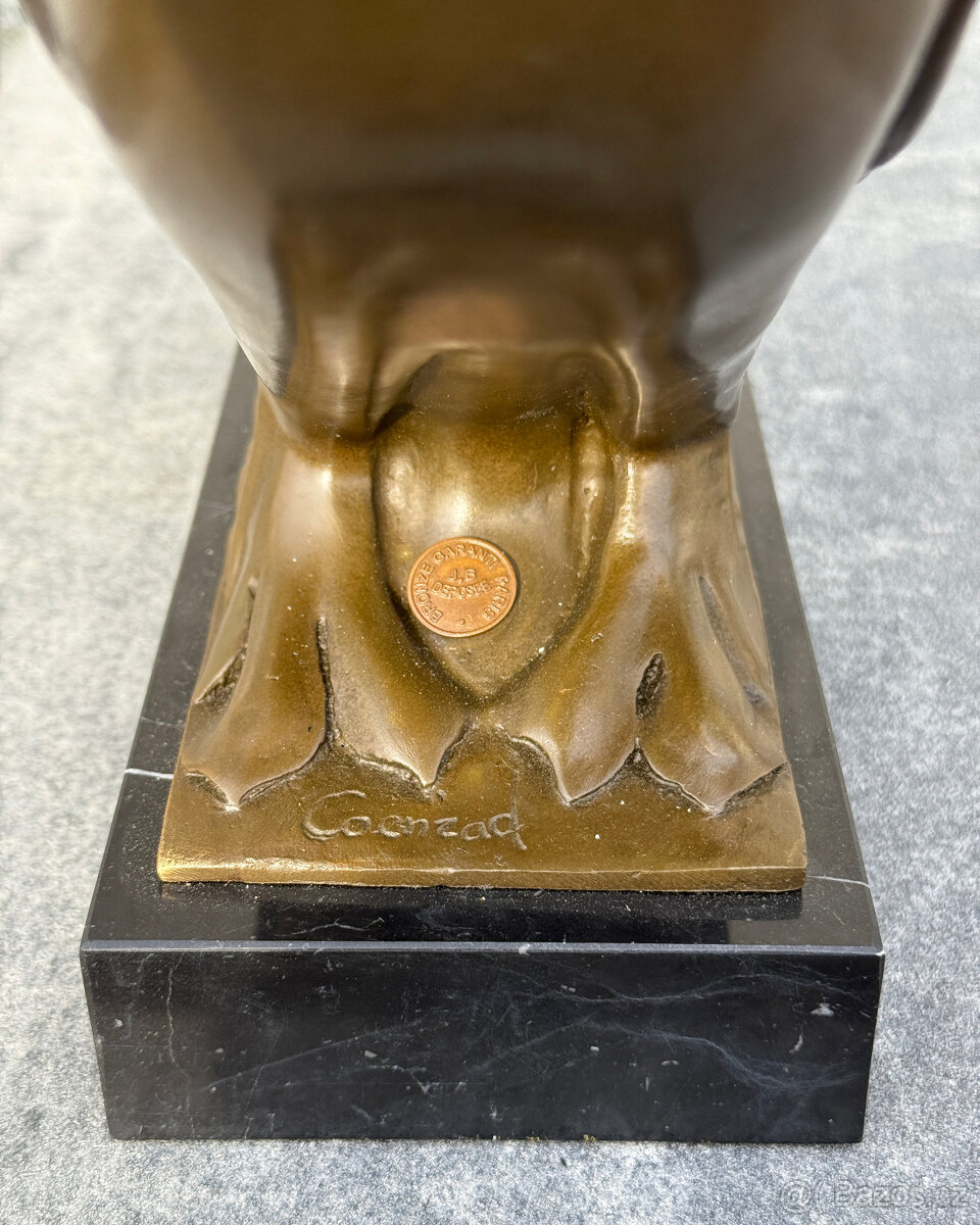 Bronzová socha Holub luxusní art deco dekorace z bronzu - 8