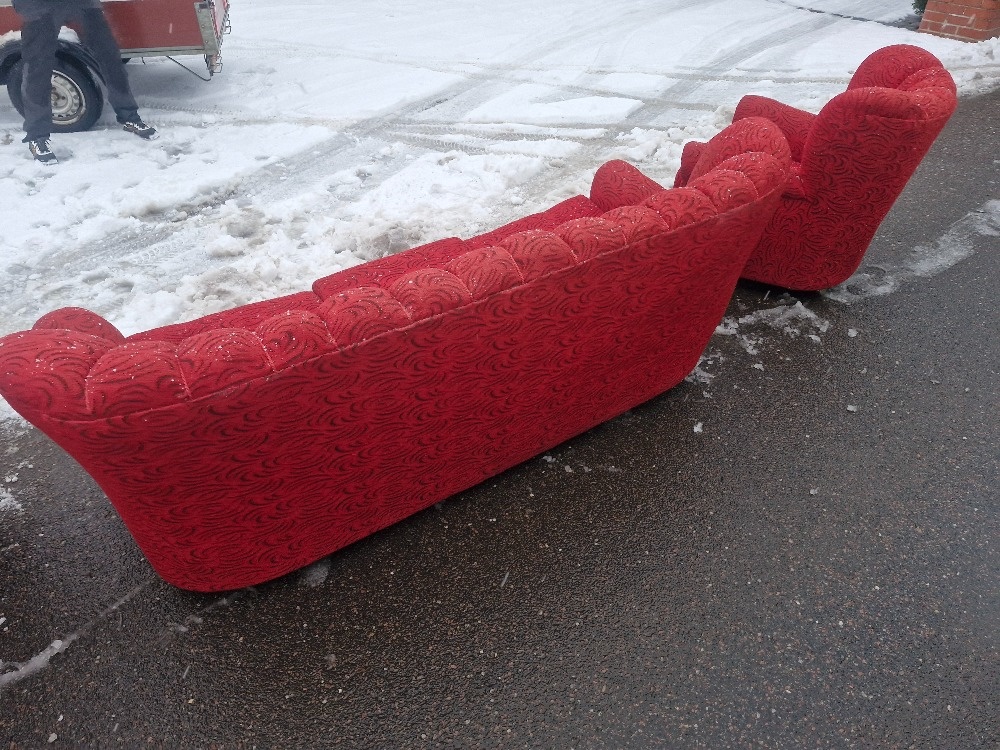 Krasny retro set gauc a kresla - 8