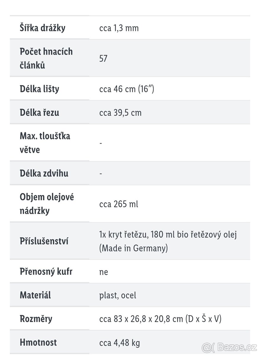 Elektrická řetězová pila Parkside 2200W nová - 8