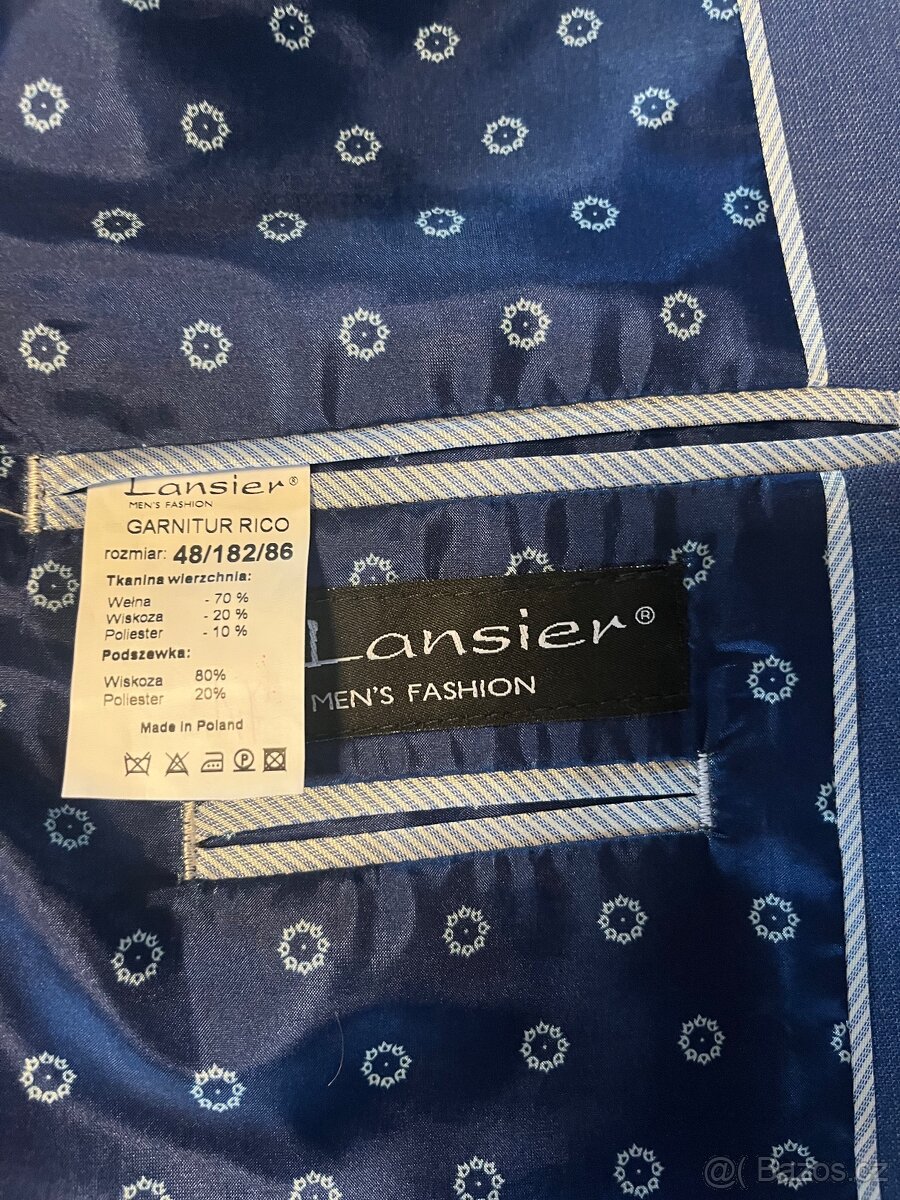 Pánský modrý oblek - 8