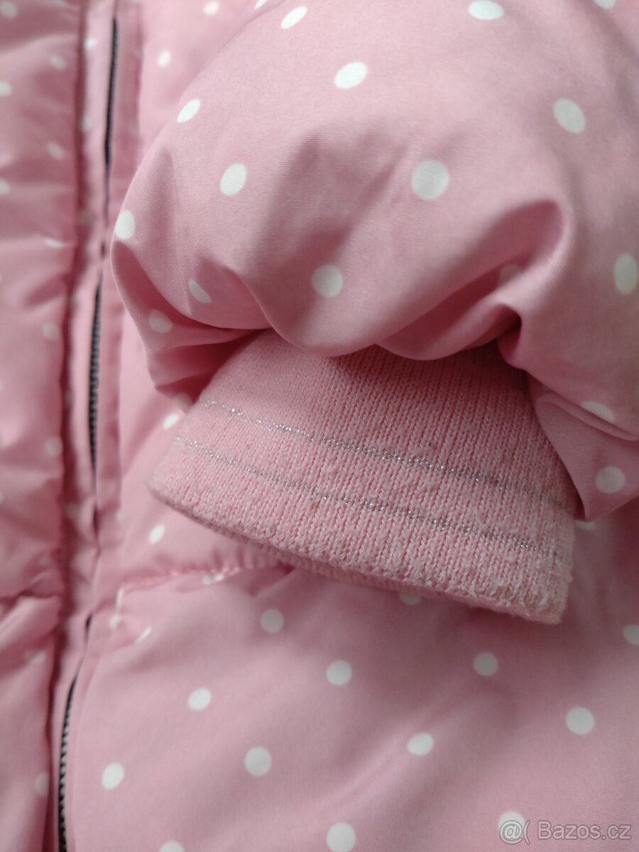 Zimní bunda, růžová puntíky (110) - 8