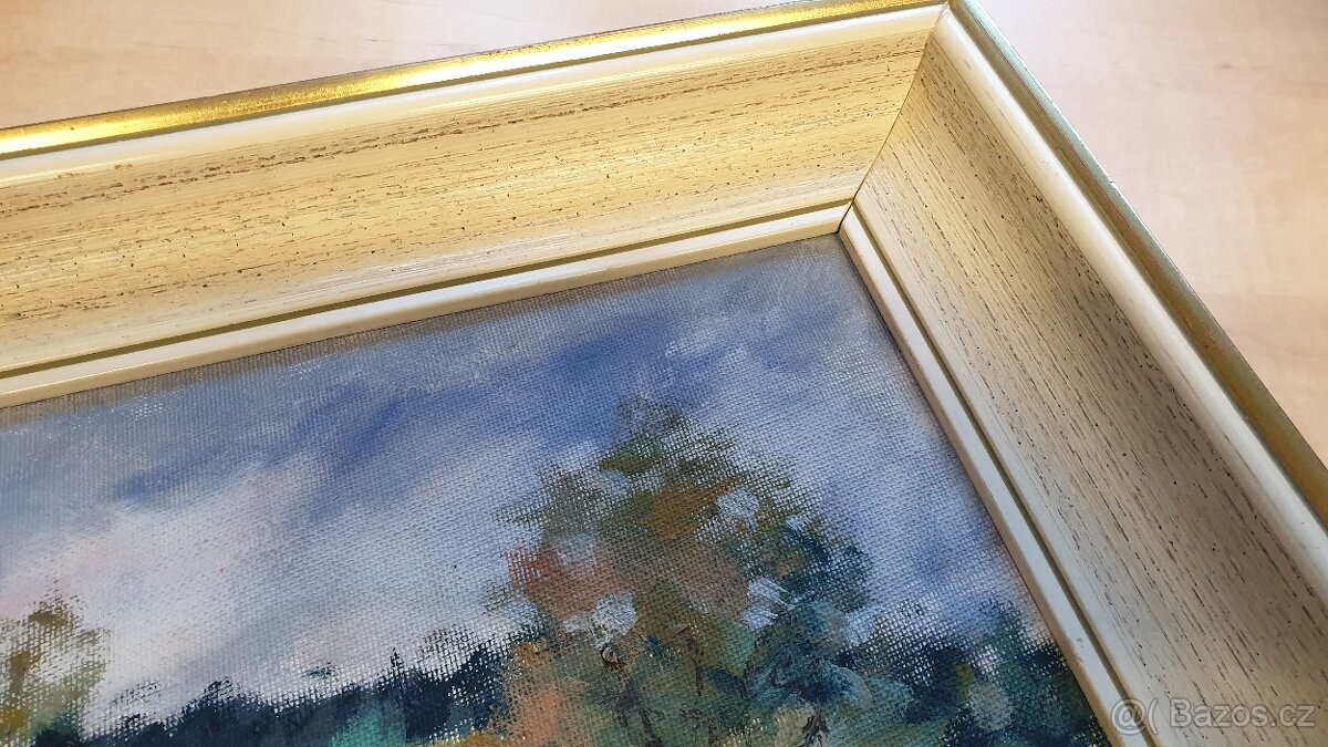 Krajinná malba, olej 33x23, autor Vojtěch Strnad - 8
