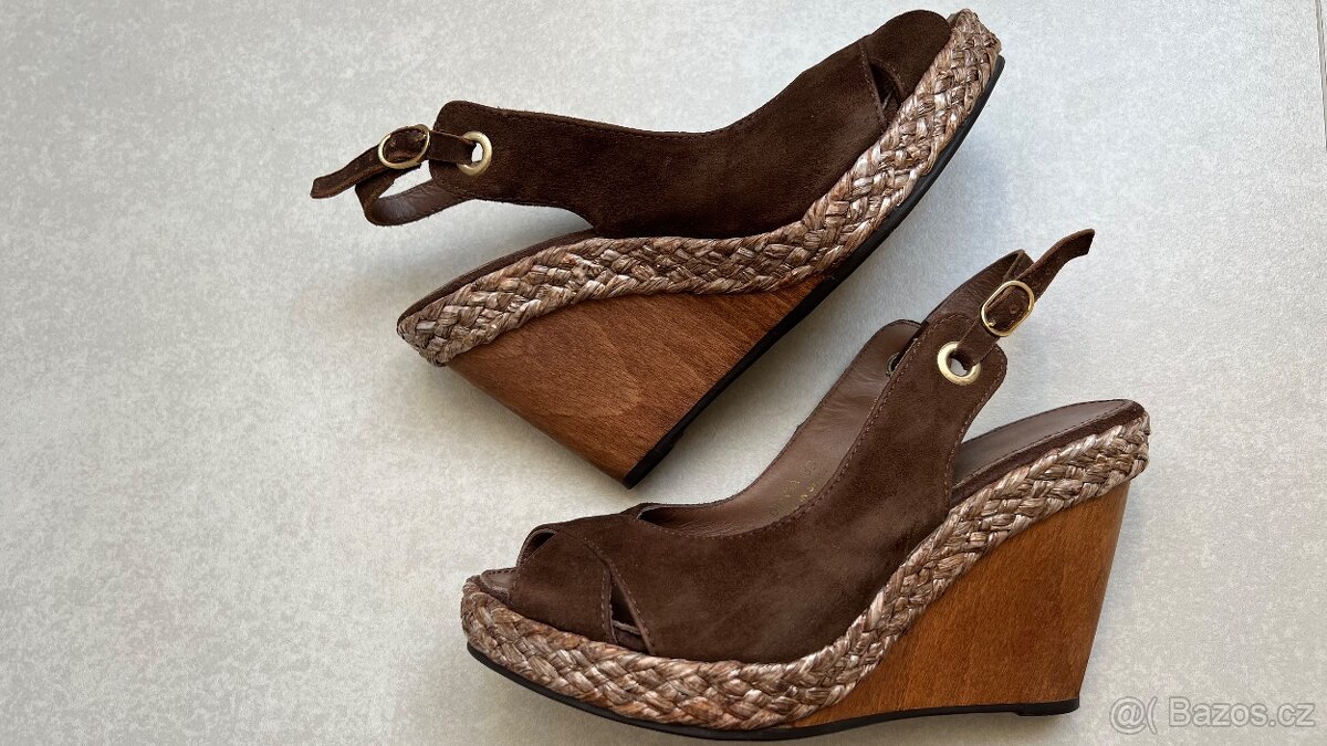 GEOX 38 Hnedé sandále na platforme - 8