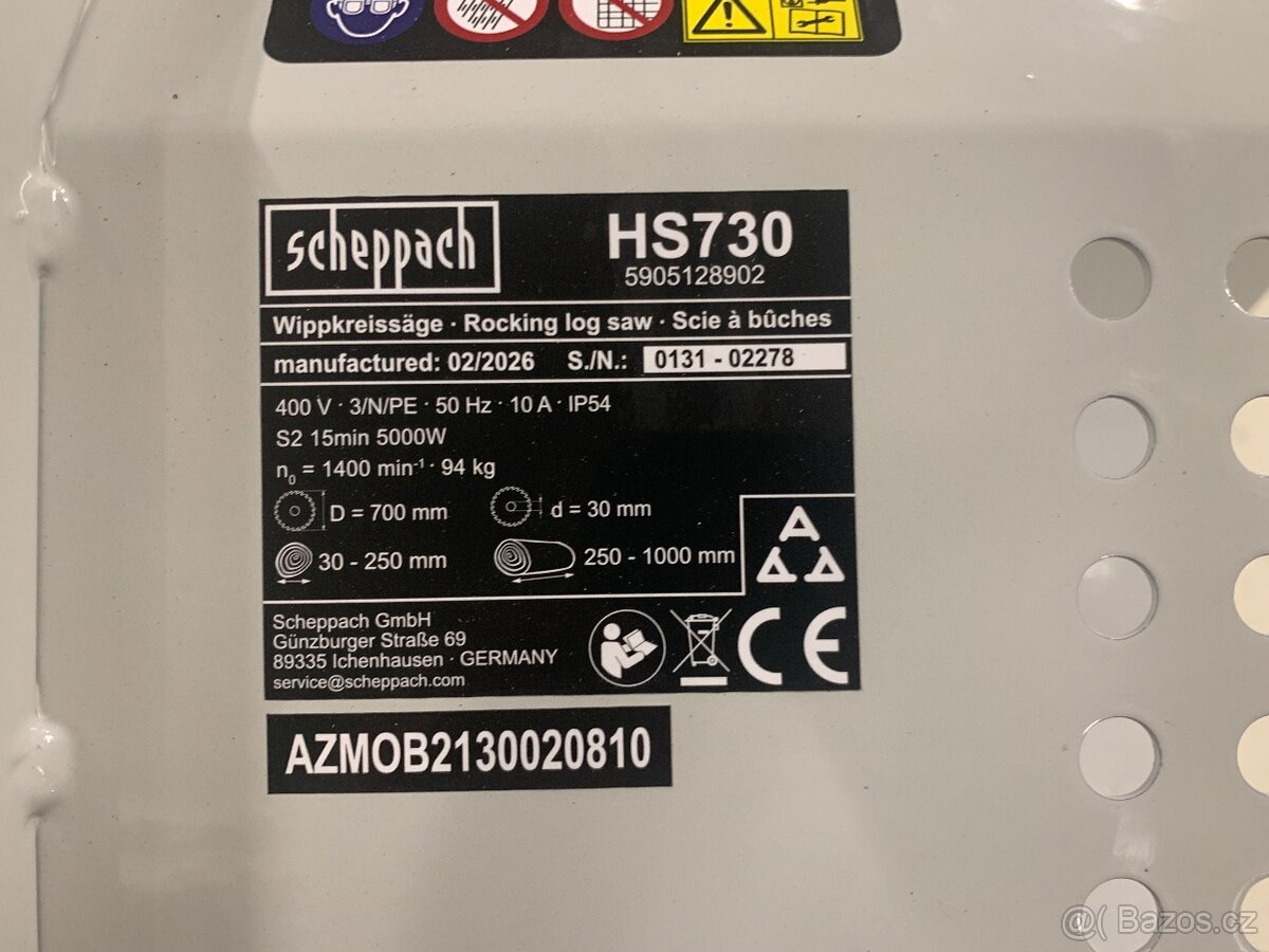 Scheppach HS 730 kolébková pila/cirkulárka 700 mm - 8