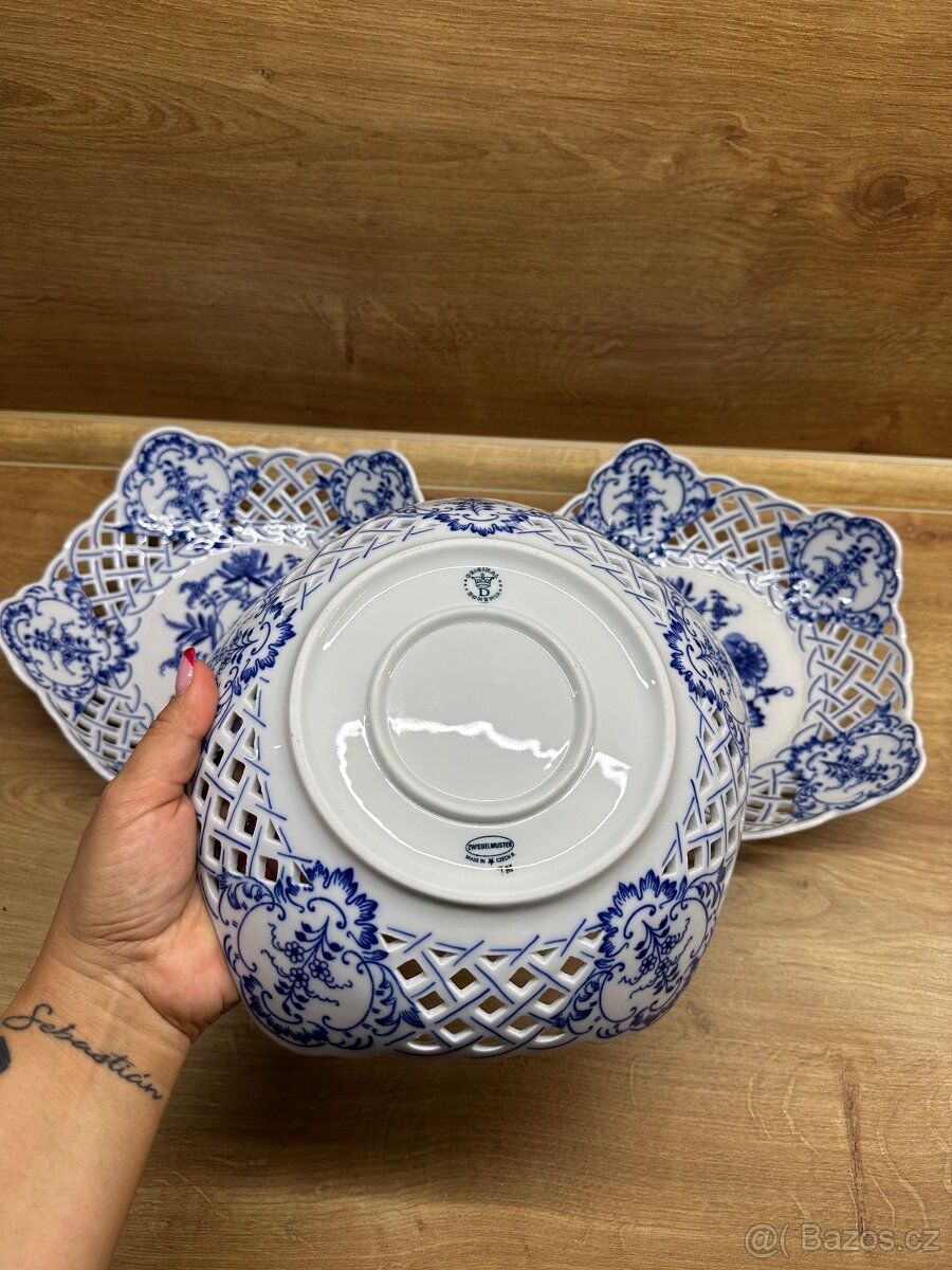 Mísa pětihranná prolamovaná 24cm - cibulák - 8